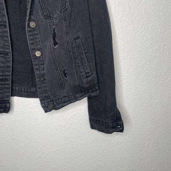 Forever 21 Womens Jacket Size S Faded Black Button Front Long Sleeve Casual - Picture 7 of 13